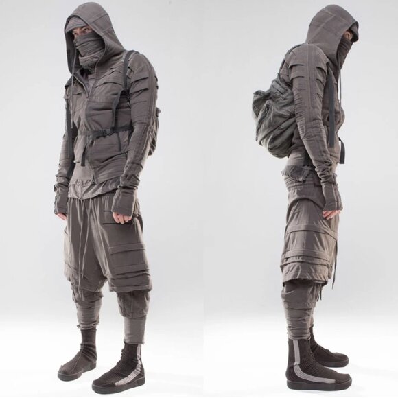 DEMOBAZA MEN S18 REUNION Hoodie Fit Portal Gray Distressed Jacket M - Picture 5 of 16